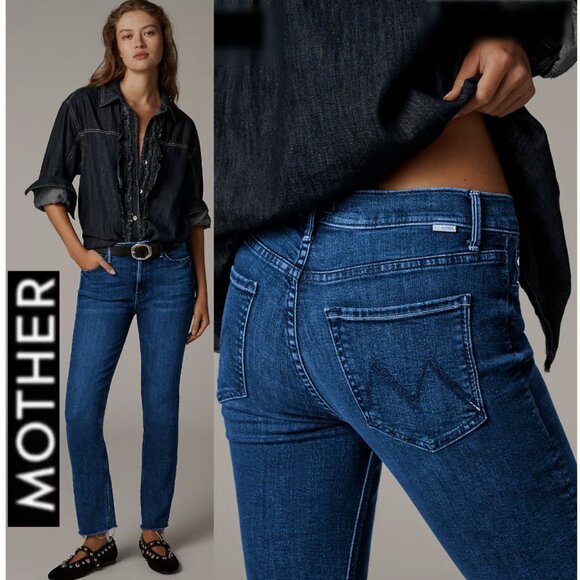 MOTHER The Dazzler Mid-Rise Ankle Straight Jeans Wish on a Star Wash Size 27 - Picture 1 of 15